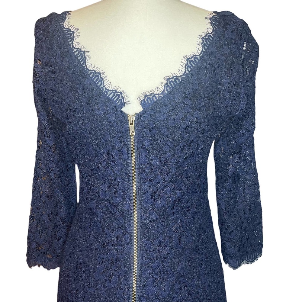 Diane von Furstenberg Zarita Scoop Dress Navy Lace size 8 - Picture 6 of 16